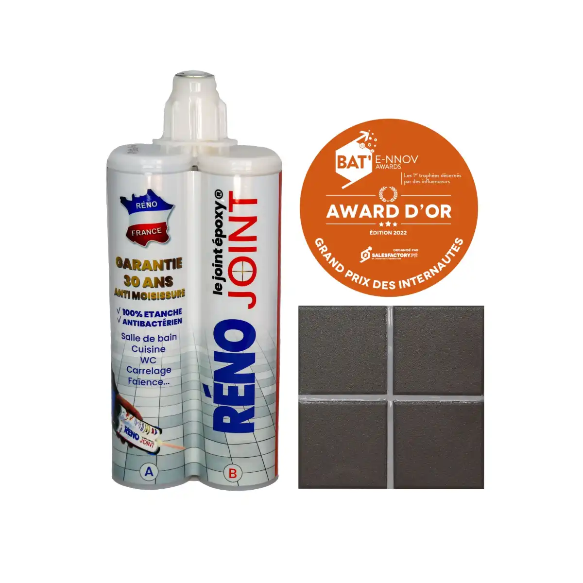 Joint de carrelage gris époxy