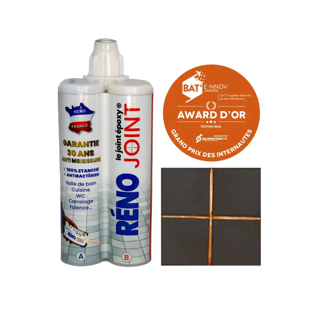 Joint de carrelage marron époxy